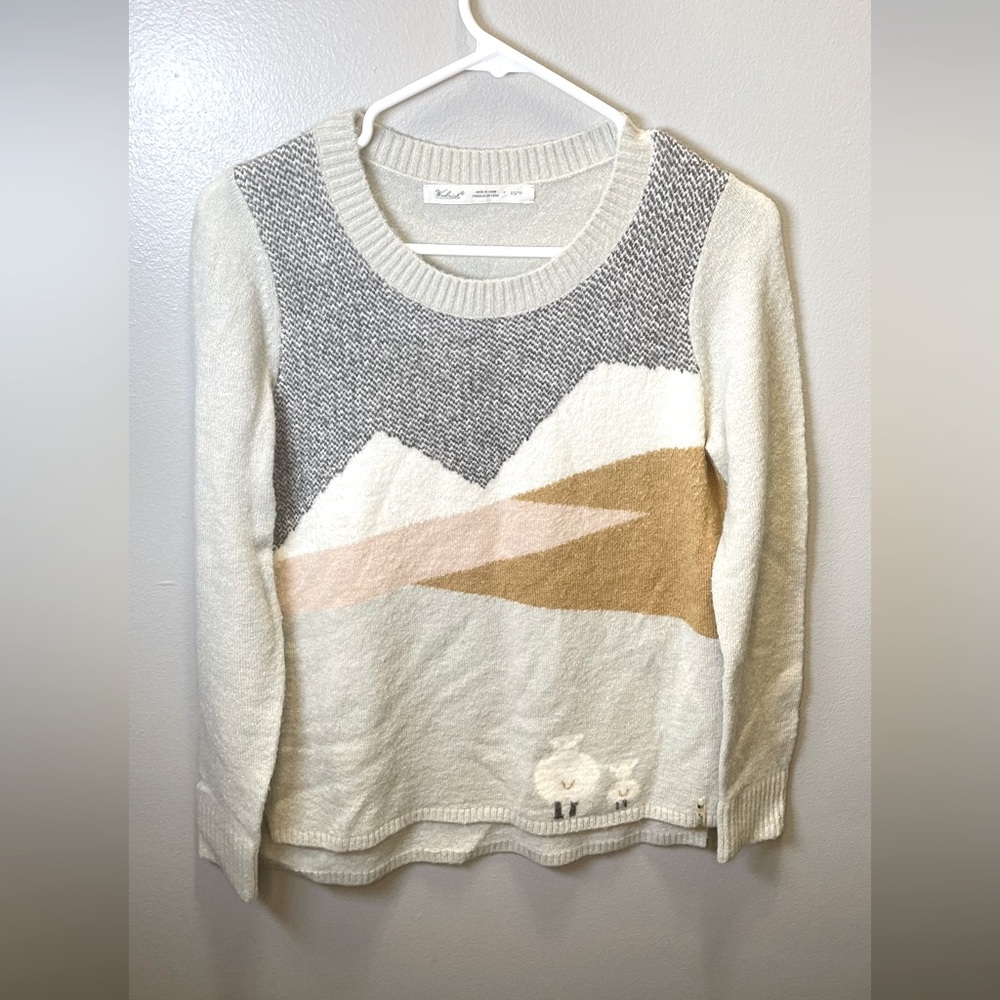 Woolrich Women's Sheep Mountain Pattern Soft Wool‎ Blend Knit Sweater Size XS